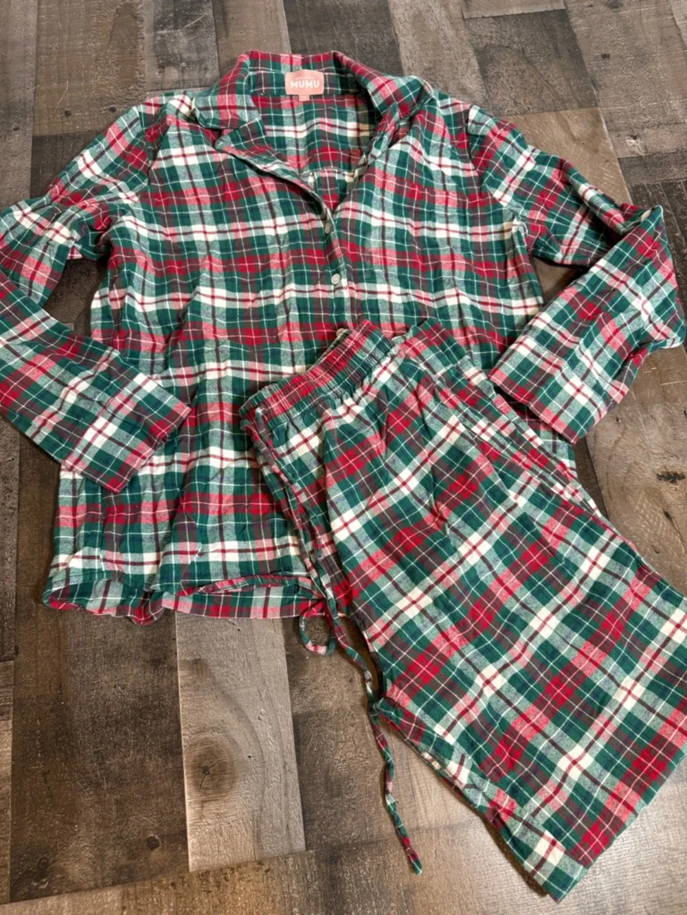 Show Me Your Mumu Holiday Plaid Pajama Set XS Christmas Cozy Lounge Matching Set